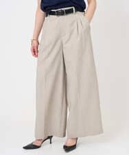 F6LGD05290 MICHEL KLEIN(小さいサイズ)(メゾン ドゥ サンク) [小さいサイズ][セットアップ対応]ツイードライク　ワイドパンツ ベージュ