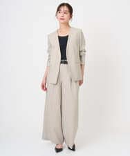 F6LGD05290 MICHEL KLEIN(小さいサイズ)(メゾン ドゥ サンク) [小さいサイズ][セットアップ対応]ツイードライク　ワイドパンツ ベージュ