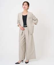 F6LGD05290 MICHEL KLEIN(小さいサイズ)(メゾン ドゥ サンク) [小さいサイズ][セットアップ対応]ツイードライク　ワイドパンツ ベージュ