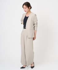 F6LGD05290 MICHEL KLEIN(小さいサイズ)(メゾン ドゥ サンク) [小さいサイズ][セットアップ対応]ツイードライク　ワイドパンツ ベージュ