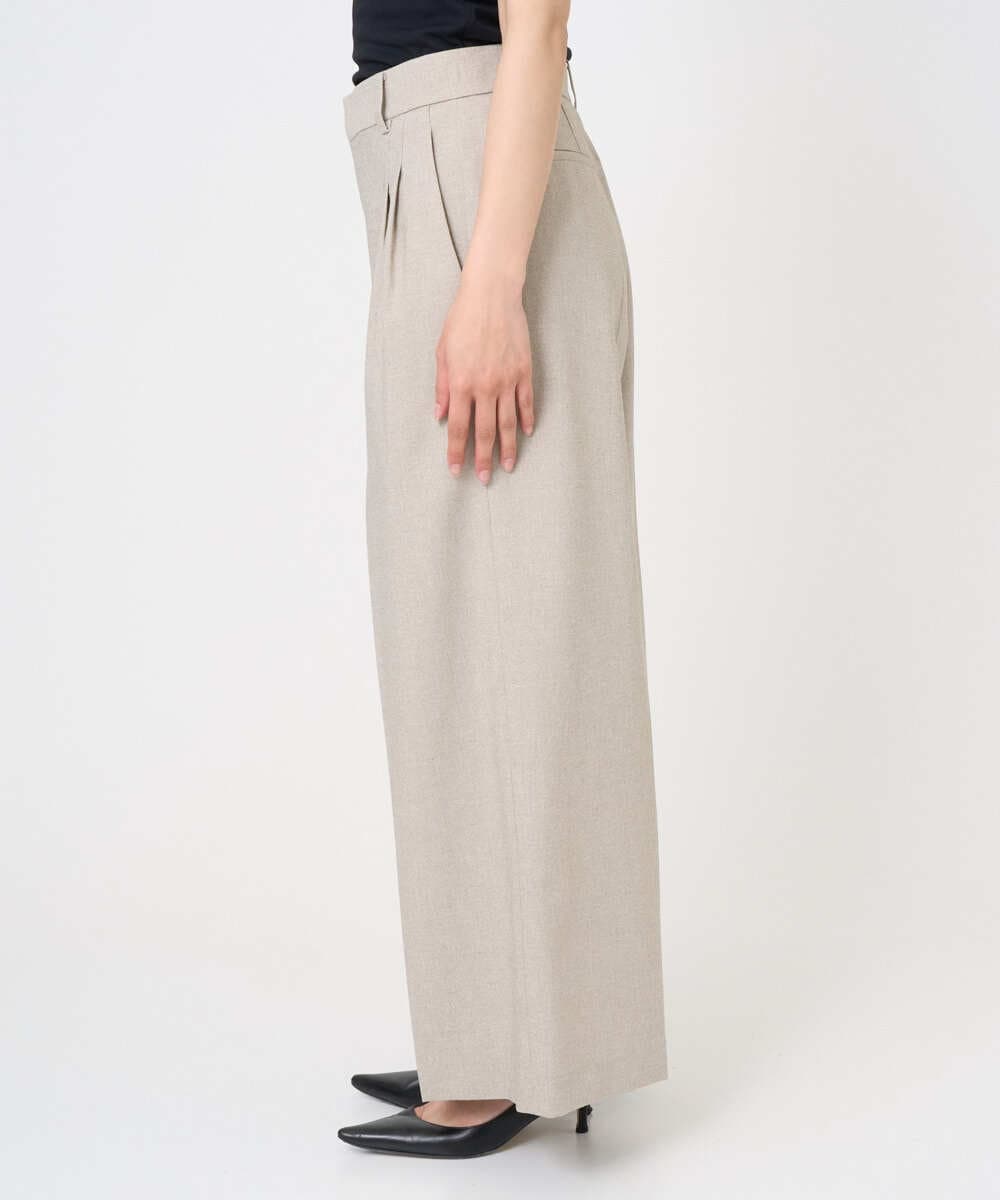 F6LGD05290 MICHEL KLEIN(小さいサイズ)(メゾン ドゥ サンク) [小さいサイズ][セットアップ対応]ツイードライク　ワイドパンツ ベージュ