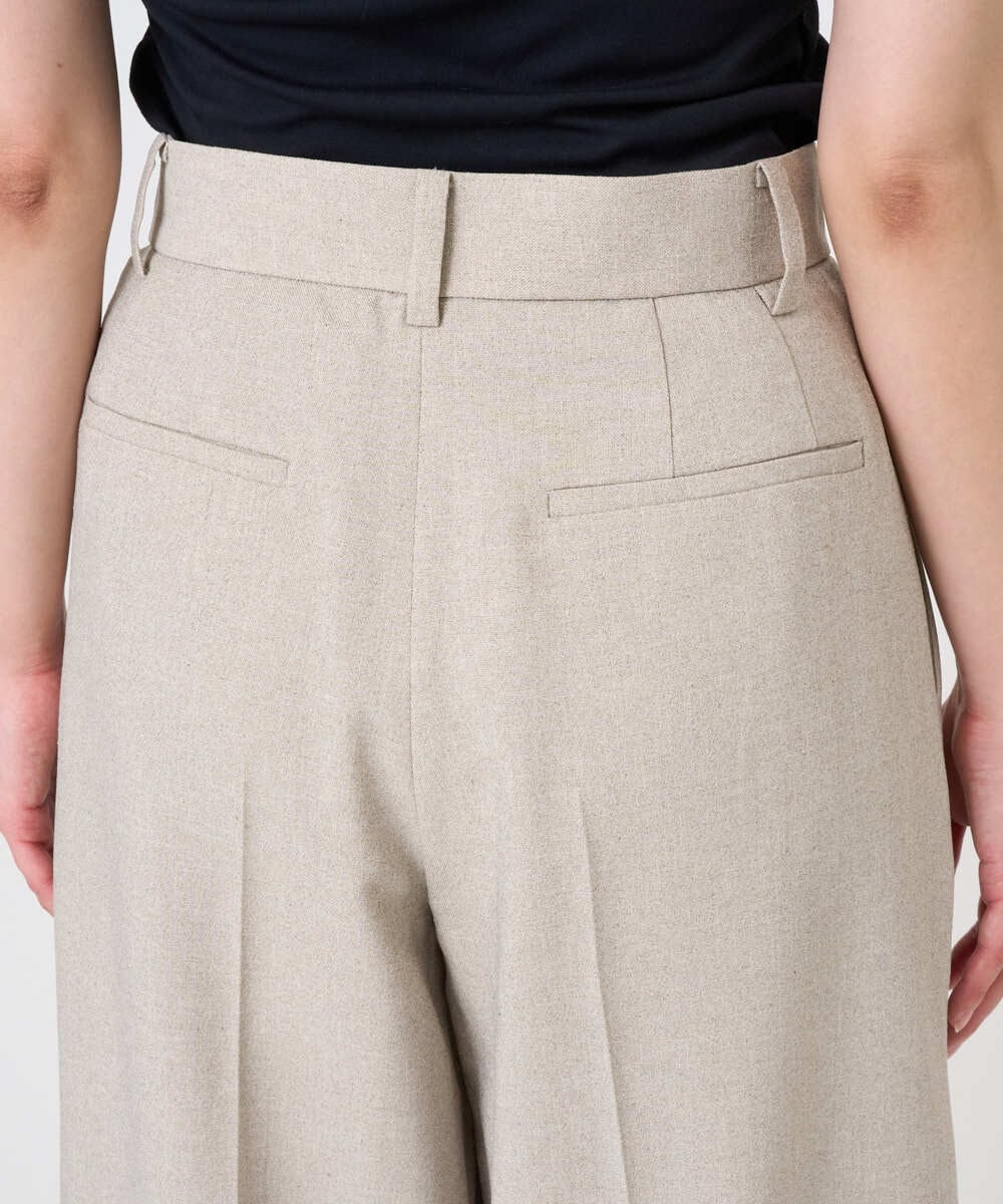 F6LGD05290 MICHEL KLEIN(小さいサイズ)(メゾン ドゥ サンク) [小さいサイズ][セットアップ対応]ツイードライク　ワイドパンツ ベージュ