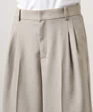 F6LGD05290 MICHEL KLEIN(小さいサイズ)(メゾン ドゥ サンク) [小さいサイズ][セットアップ対応]ツイードライク　ワイドパンツ ベージュ