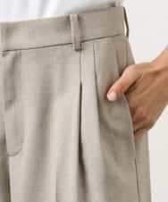 F6LGD05290 MICHEL KLEIN(小さいサイズ)(メゾン ドゥ サンク) [小さいサイズ][セットアップ対応]ツイードライク　ワイドパンツ ベージュ