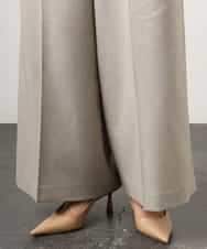 F6LGD05290 MICHEL KLEIN(小さいサイズ)(メゾン ドゥ サンク) [小さいサイズ][セットアップ対応]ツイードライク　ワイドパンツ ベージュ