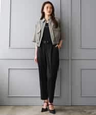 F6LGD06220 MICHEL KLEIN(小さいサイズ)(メゾン ドゥ サンク) [小さいサイズ][リラックスボトム]テーパードパンツ ベージュ