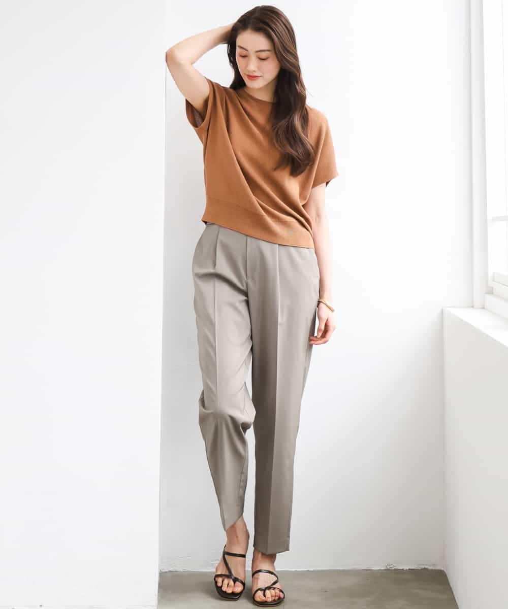 F6LGD06220 MICHEL KLEIN(小さいサイズ)(メゾン ドゥ サンク) [小さいサイズ][リラックスボトム]テーパードパンツ ベージュ