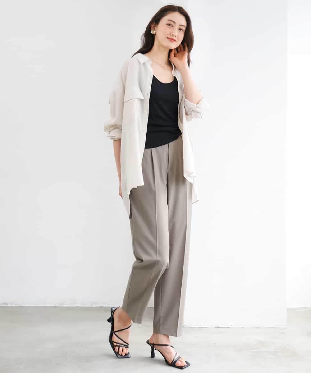 F6LGD06220 MICHEL KLEIN(小さいサイズ)(メゾン ドゥ サンク) [小さいサイズ][リラックスボトム]テーパードパンツ ベージュ