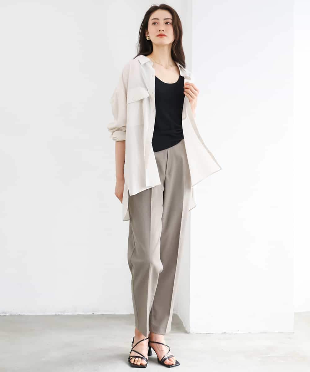 F6LGD06220 MICHEL KLEIN(小さいサイズ)(メゾン ドゥ サンク) [小さいサイズ][リラックスボトム]テーパードパンツ ベージュ