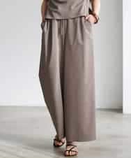 F6LGD13280 MICHEL KLEIN(小さいサイズ)(メゾン ドゥ サンク) [小さいサイズ][セットアップ対応/リラックスボトム]ドローストリングワイドパンツ ブラック