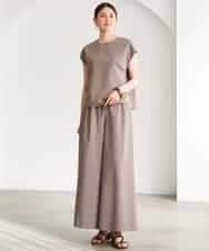 F6LGD13280 MICHEL KLEIN(小さいサイズ)(メゾン ドゥ サンク) [小さいサイズ][セットアップ対応/リラックスボトム]ドローストリングワイドパンツ ブラック