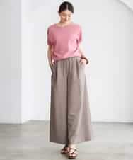 F6LGD13280 MICHEL KLEIN(小さいサイズ)(メゾン ドゥ サンク) [小さいサイズ][セットアップ対応/リラックスボトム]ドローストリングワイドパンツ ブラック