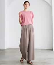 F6LGD13280 MICHEL KLEIN(小さいサイズ)(メゾン ドゥ サンク) [小さいサイズ][セットアップ対応/リラックスボトム]ドローストリングワイドパンツ ブラック