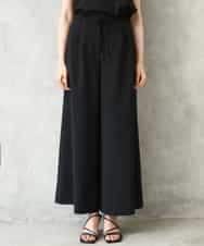 F6LGD13280 MICHEL KLEIN(小さいサイズ)(メゾン ドゥ サンク) [小さいサイズ][セットアップ対応/リラックスボトム]ドローストリングワイドパンツ ブラック