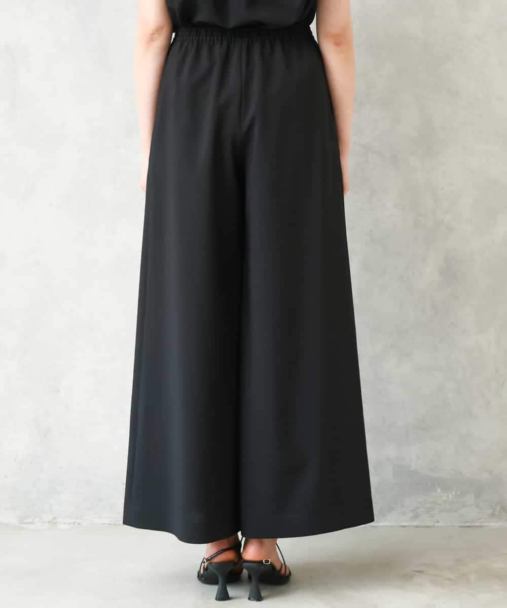 F6LGD13280 MICHEL KLEIN(小さいサイズ)(メゾン ドゥ サンク) [小さいサイズ][セットアップ対応/リラックスボトム]ドローストリングワイドパンツ ブラック