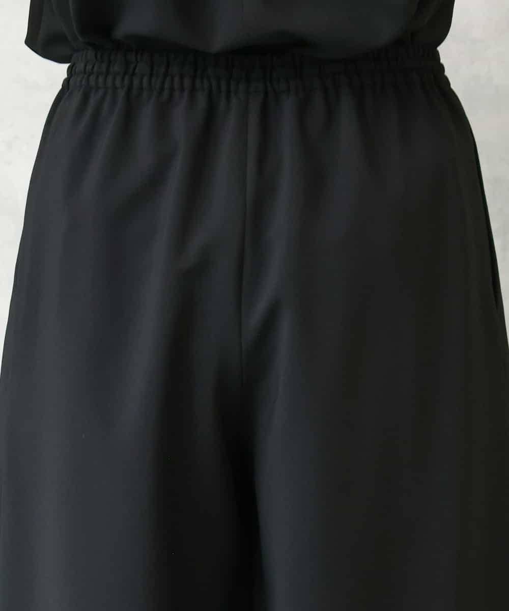 F6LGD13280 MICHEL KLEIN(小さいサイズ)(メゾン ドゥ サンク) [小さいサイズ][セットアップ対応/リラックスボトム]ドローストリングワイドパンツ ブラック