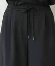 F6LGD13280 MICHEL KLEIN(小さいサイズ)(メゾン ドゥ サンク) [小さいサイズ][セットアップ対応/リラックスボトム]ドローストリングワイドパンツ ブラック