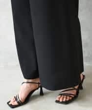 F6LGD13280 MICHEL KLEIN(小さいサイズ)(メゾン ドゥ サンク) [小さいサイズ][セットアップ対応/リラックスボトム]ドローストリングワイドパンツ ブラック