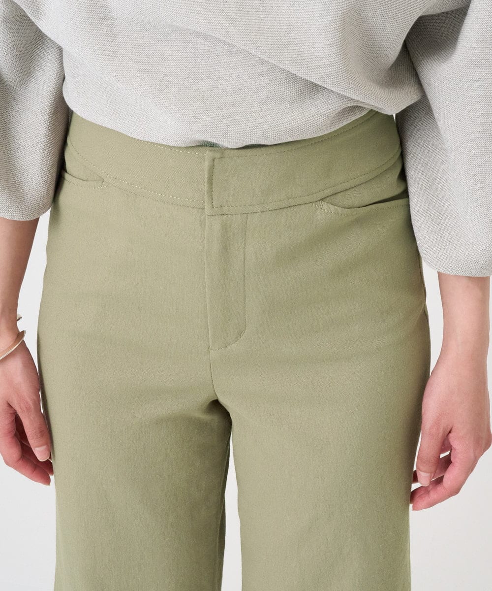 F6LGD17200 MICHEL KLEIN(小さいサイズ)(メゾン ドゥ サンク) [小さいサイズ][定番人気]ドライストレッチワイドパンツ カーキ