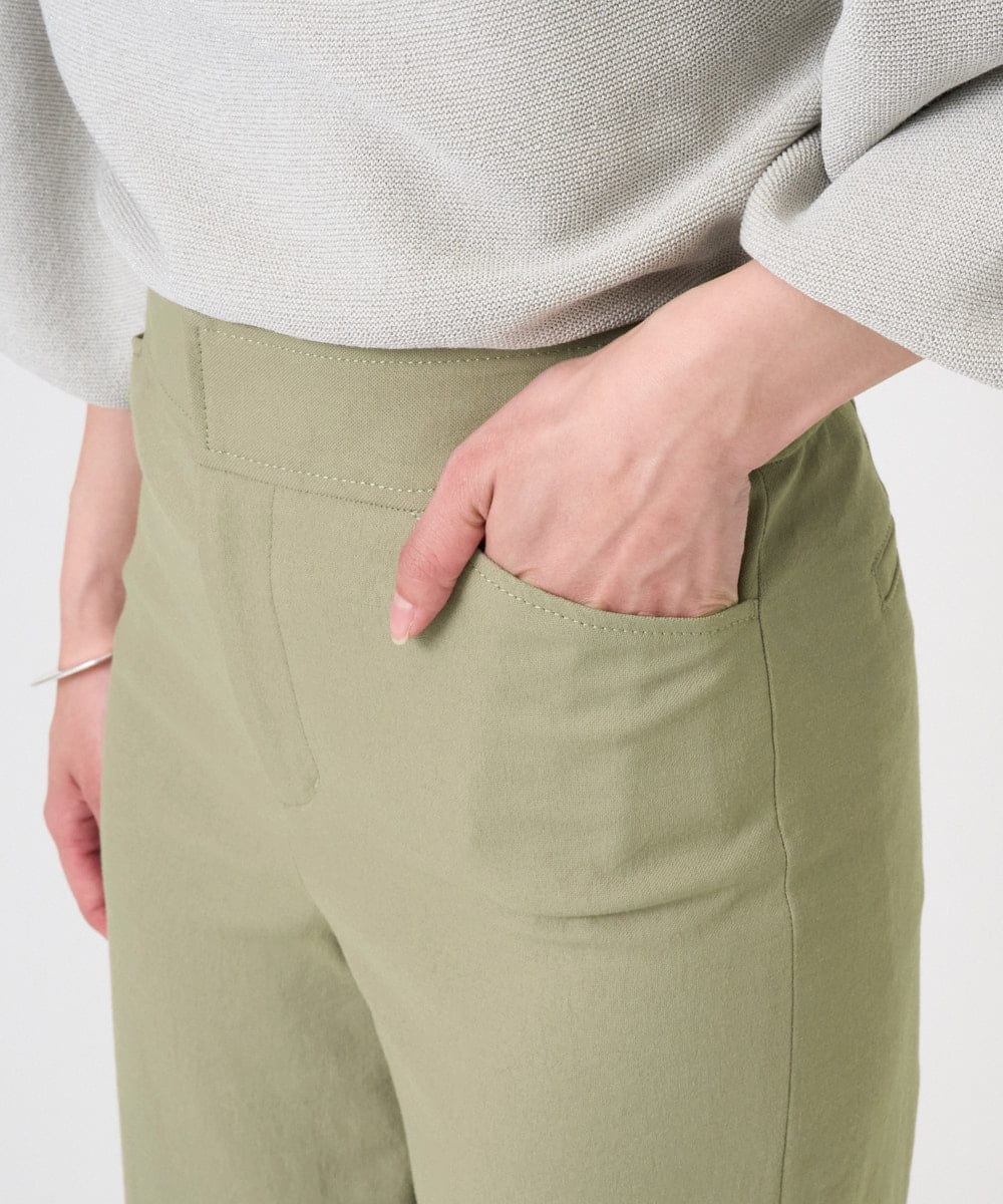 F6LGD17200 MICHEL KLEIN(小さいサイズ)(メゾン ドゥ サンク) [小さいサイズ][定番人気]ドライストレッチワイドパンツ カーキ