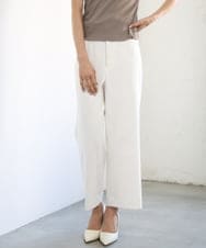 F6LGD17200 MICHEL KLEIN(小さいサイズ)(メゾン ドゥ サンク) [小さいサイズ][定番人気]ドライストレッチワイドパンツ カーキ