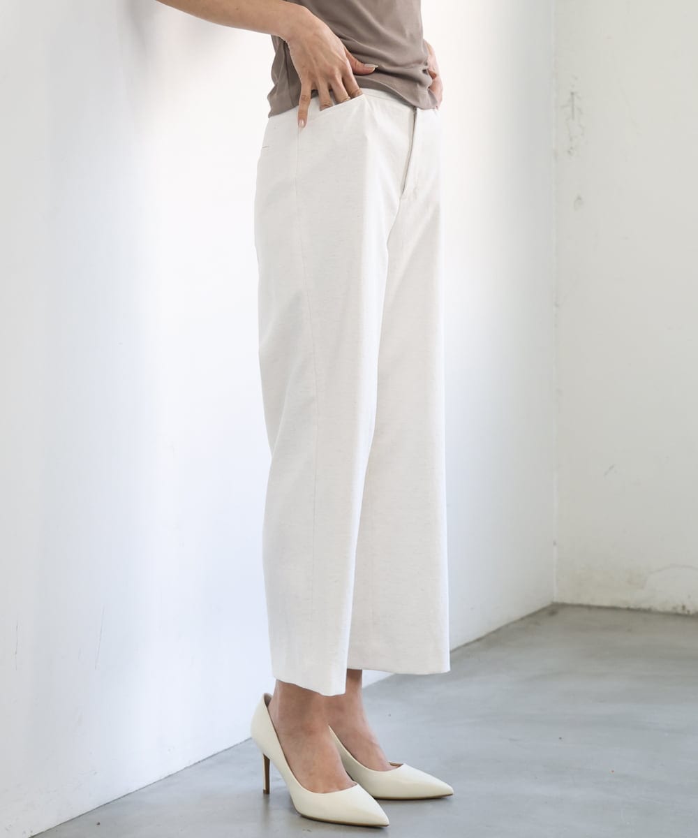 F6LGD17200 MICHEL KLEIN(小さいサイズ)(メゾン ドゥ サンク) [小さいサイズ][定番人気]ドライストレッチワイドパンツ カーキ