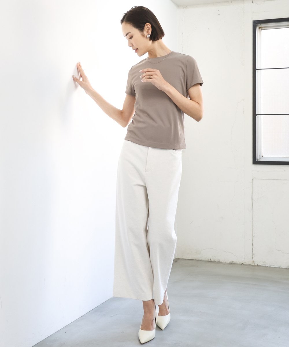 F6LGD17200 MICHEL KLEIN(小さいサイズ)(メゾン ドゥ サンク) [小さいサイズ][定番人気]ドライストレッチワイドパンツ カーキ