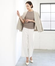 F6LGD17200 MICHEL KLEIN(小さいサイズ)(メゾン ドゥ サンク) [小さいサイズ][定番人気]ドライストレッチワイドパンツ カーキ