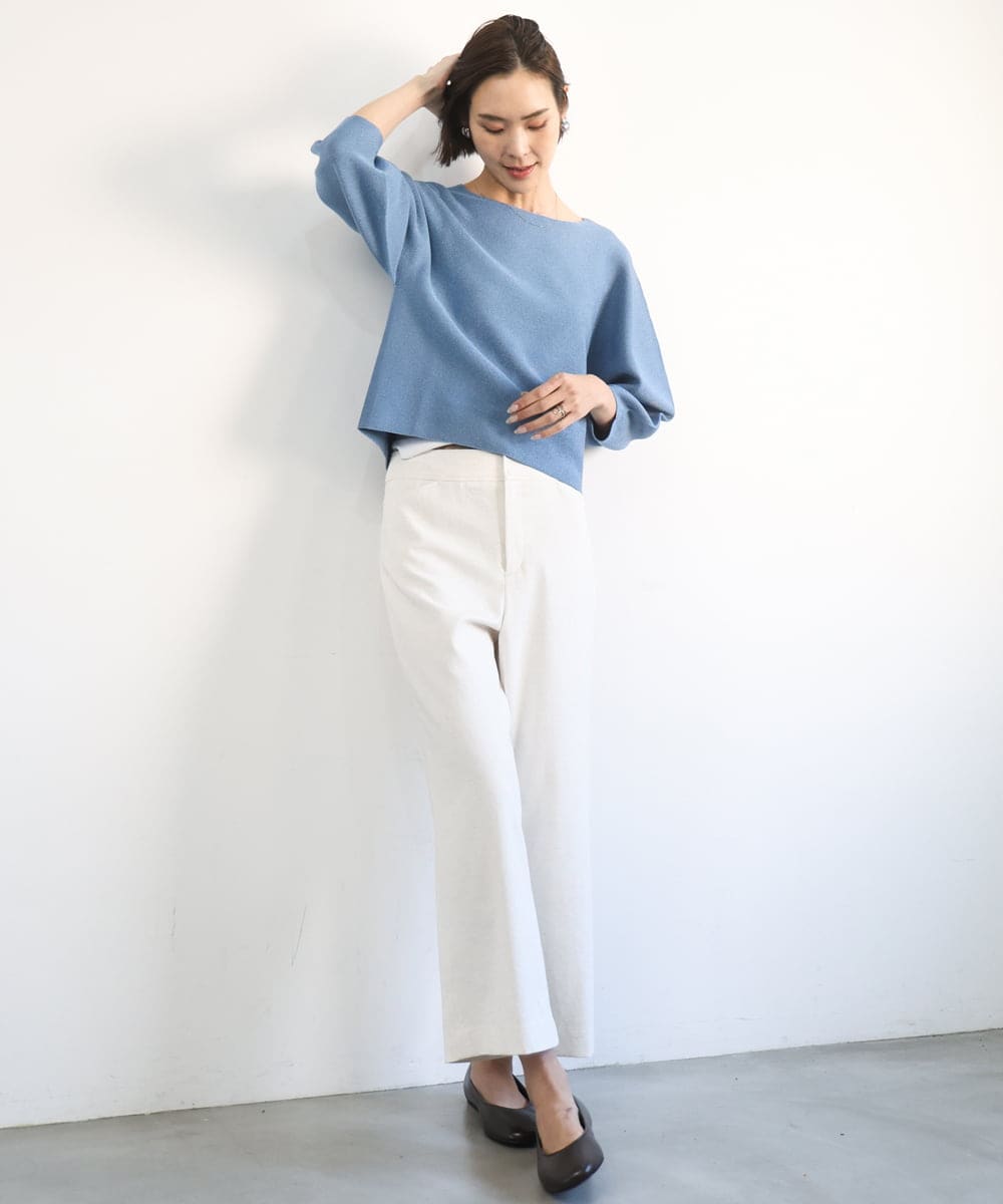 F6LGD17200 MICHEL KLEIN(小さいサイズ)(メゾン ドゥ サンク) [小さいサイズ][定番人気]ドライストレッチワイドパンツ カーキ