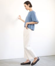 F6LGD17200 MICHEL KLEIN(小さいサイズ)(メゾン ドゥ サンク) [小さいサイズ][定番人気]ドライストレッチワイドパンツ カーキ