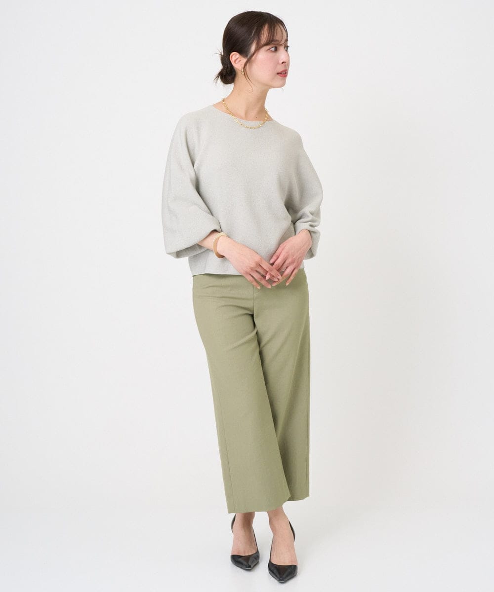 F6LGD17200 MICHEL KLEIN(小さいサイズ)(メゾン ドゥ サンク) [小さいサイズ][定番人気]ドライストレッチワイドパンツ カーキ