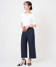 F6LGD17200 MICHEL KLEIN(小さいサイズ)(メゾン ドゥ サンク) [小さいサイズ][定番人気]ドライストレッチワイドパンツ カーキ