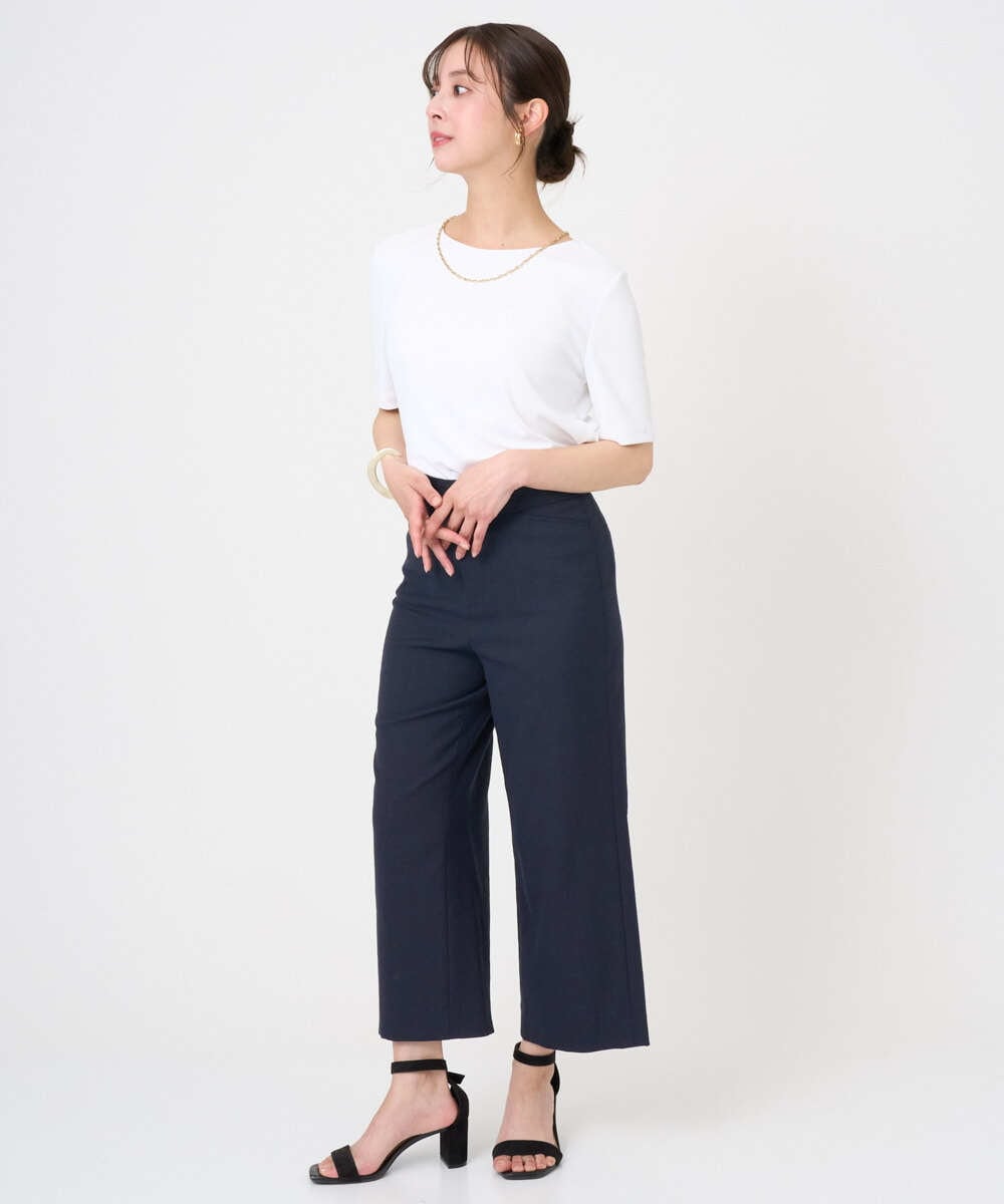 F6LGD17200 MICHEL KLEIN(小さいサイズ)(メゾン ドゥ サンク) [小さいサイズ][定番人気]ドライストレッチワイドパンツ カーキ