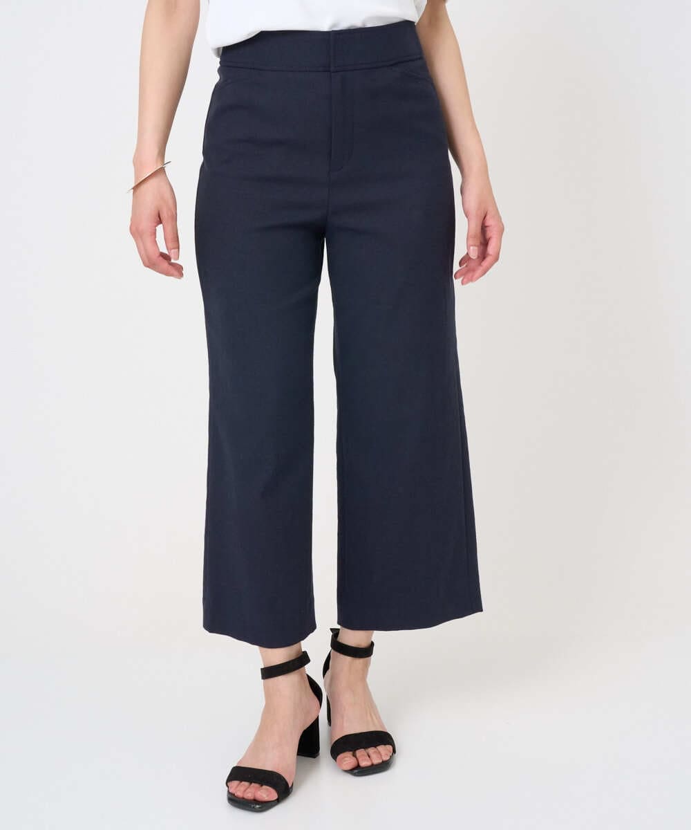 F6LGD17200 MICHEL KLEIN(小さいサイズ)(メゾン ドゥ サンク) [小さいサイズ][定番人気]ドライストレッチワイドパンツ ネイビー