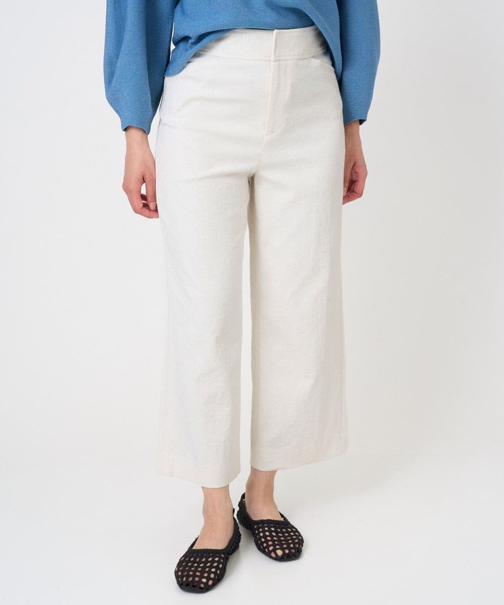 F6LGD17200 MICHEL KLEIN(小さいサイズ)(メゾン ドゥ サンク) [小さいサイズ][定番人気]ドライストレッチワイドパンツ アイボリー