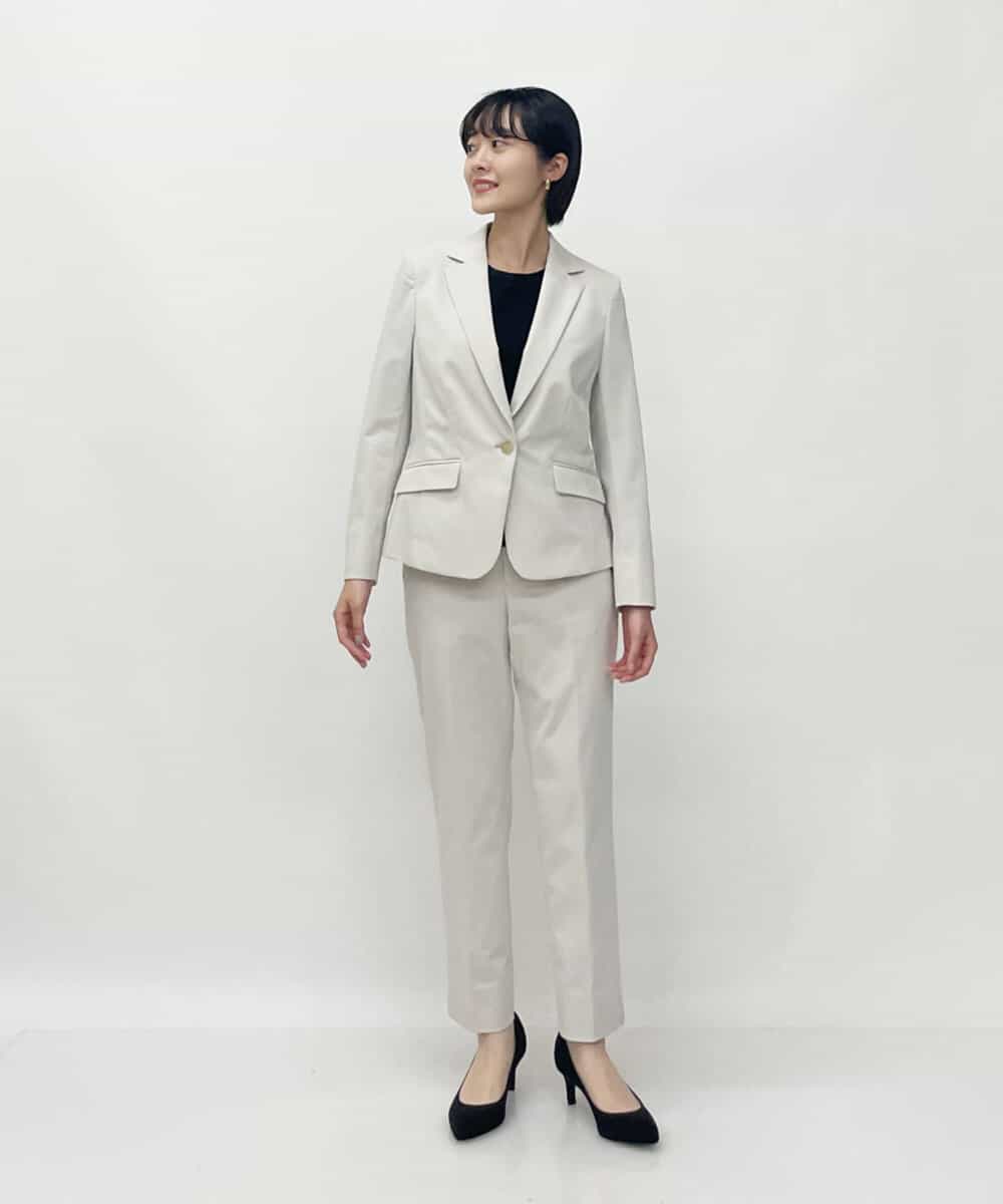 F6LGP51200 MICHEL KLEIN(小さいサイズ)(メゾン ドゥ サンク) [小さいサイズ]トリコットカノコテーパードパンツ（セットアップ対応） ネイビー(57)
