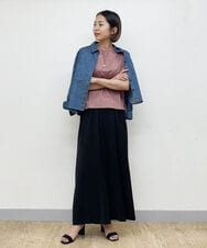 F6LGP66200 MICHEL KLEIN(小さいサイズ)(メゾン ドゥ サンク) [小さいサイズ]イージーワイドパンツ（セットアップ対応/機能素材） グリーン(30)