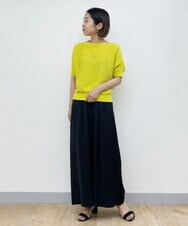 F6LGP66200 MICHEL KLEIN(小さいサイズ)(メゾン ドゥ サンク) [小さいサイズ]イージーワイドパンツ（セットアップ対応/機能素材） グリーン(30)
