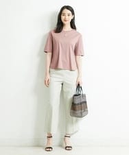 F6LGQ50210 MICHEL KLEIN(小さいサイズ)(メゾン ドゥ サンク) [小さいサイズ]麻混ストレートワイドパンツ（セットアップ対応） ベージュ(82)