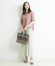 F6LGQ50210 MICHEL KLEIN(小さいサイズ)(メゾン ドゥ サンク) [小さいサイズ]麻混ストレートワイドパンツ（セットアップ対応） ベージュ(82)