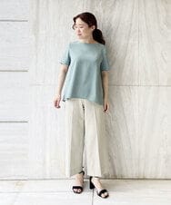 F6LGQ50210 MICHEL KLEIN(小さいサイズ)(メゾン ドゥ サンク) [小さいサイズ]麻混ストレートワイドパンツ（セットアップ対応） ベージュ(82)