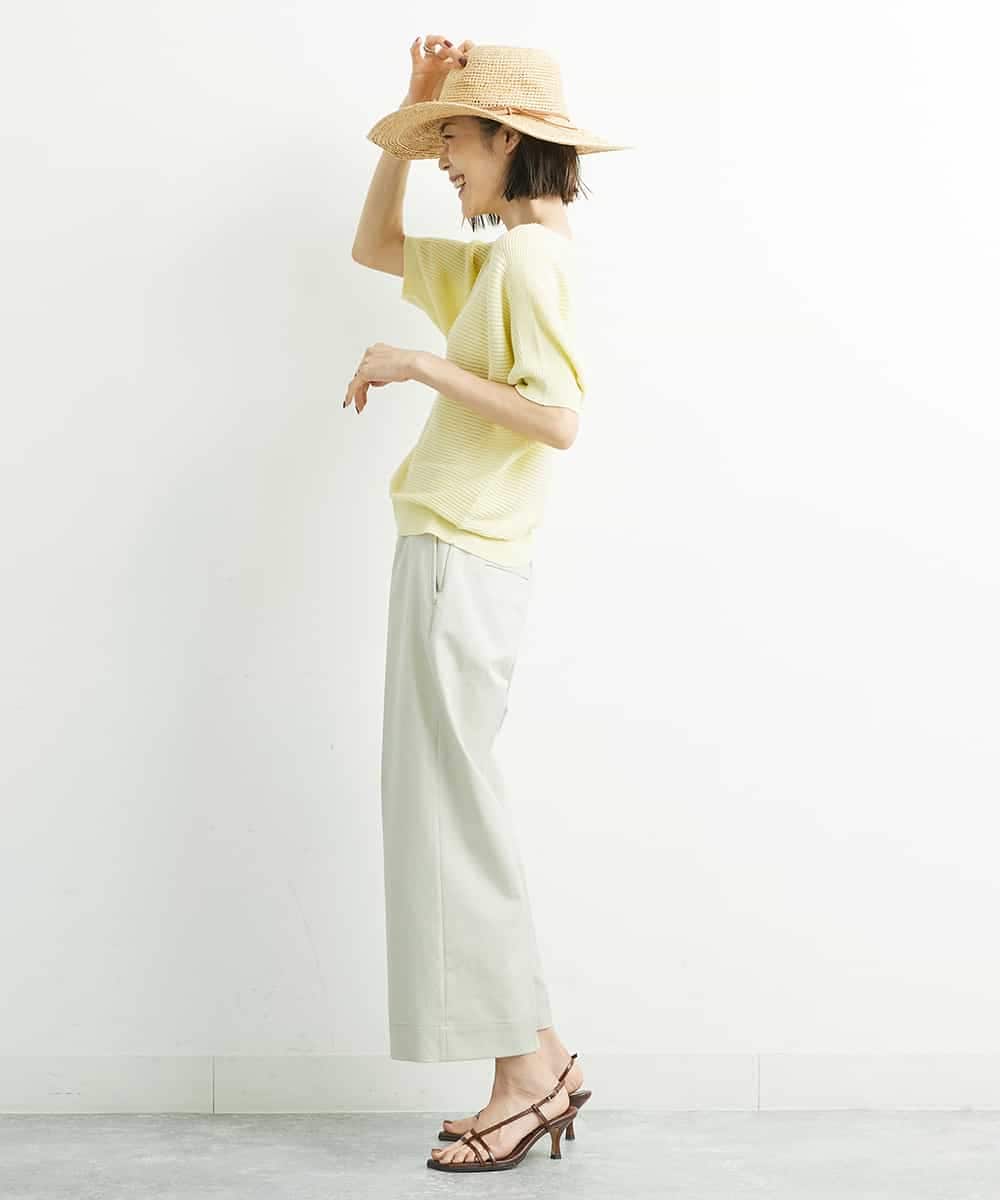 F6LGQ50210 MICHEL KLEIN(小さいサイズ)(メゾン ドゥ サンク) [小さいサイズ]麻混ストレートワイドパンツ（セットアップ対応） ベージュ(82)