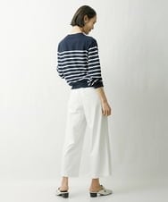 F6LGS25180 MICHEL KLEIN(小さいサイズ)(メゾン ドゥ サンク) [小さいサイズ]ストレッチワイドパンツ(定番人気) ネイビー(57)