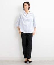 F6LGS42230 MICHEL KLEIN(小さいサイズ)(メゾン ドゥ サンク) [小さいサイズ]バランサーキュラー(R)テーパードパンツ（セットアップ対応/PLUS JACKET） ブラック