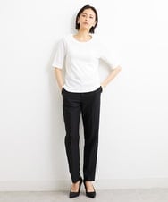 F6LGS42230 MICHEL KLEIN(小さいサイズ)(メゾン ドゥ サンク) [小さいサイズ]バランサーキュラー(R)テーパードパンツ（セットアップ対応/PLUS JACKET） ブラック