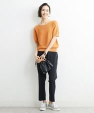 F6LGS52200 MICHEL KLEIN(小さいサイズ)(メゾン ドゥ サンク) [小さいサイズ]ドライギャバスリムストレッチテーパードパンツ(人気) ブラック(94)
