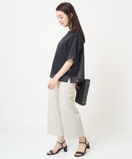 F6LGV17180 MICHEL KLEIN(小さいサイズ)(メゾン ドゥ サンク) [小さいサイズ]ドライストレッチワイドパンツ[定番人気] ネイビー(57)