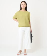 F6LGV17180 MICHEL KLEIN(小さいサイズ)(メゾン ドゥ サンク) [小さいサイズ]ドライストレッチワイドパンツ[定番人気] ネイビー(57)