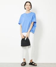 F6LGV17180 MICHEL KLEIN(小さいサイズ)(メゾン ドゥ サンク) [小さいサイズ]ドライストレッチワイドパンツ[定番人気] ネイビー(57)
