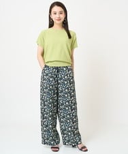 F6LGV45270 MICHEL KLEIN(小さいサイズ)(メゾン ドゥ サンク) [小さいサイズ]フラワープリントリラクシーパンツ(オリジナルプリント) ネイビー系(57)